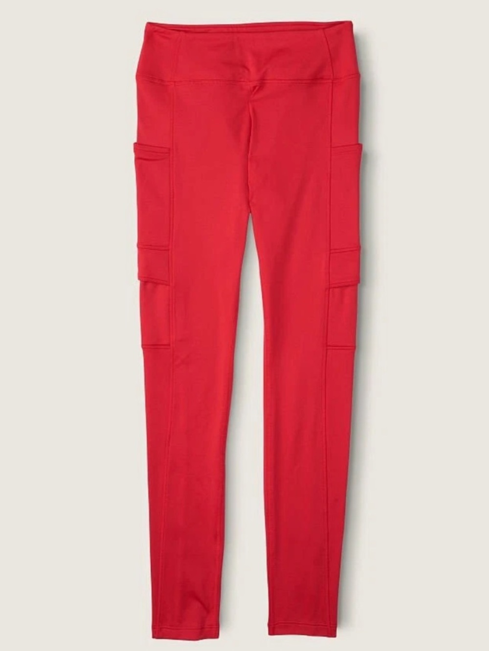 VS Pink Red Varsity High Waist Winter Leggings - Small